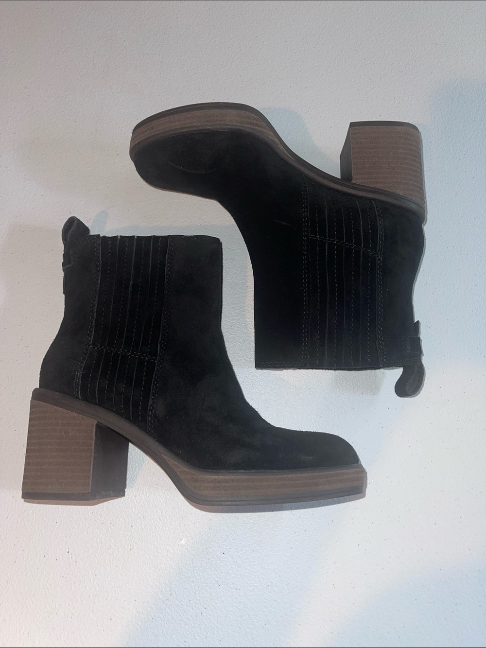 Crown Vintage Black Block Heel Booties
